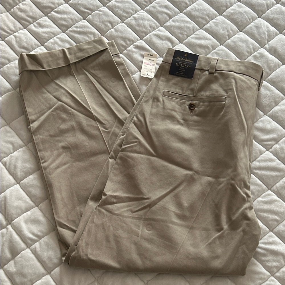 NWT Brooks Brothers Elliot Tan Khaki Chinos 38x30